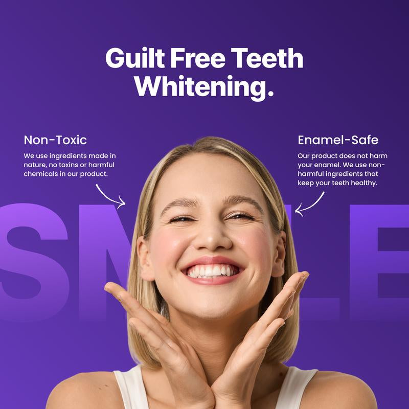 DRDENT Purple Teeth Whitening Strips – 7/21 Day Whitening Treatment – Peroxide-Free, Enamel Safe, Non-Sensitive Formula for Brighter Smile